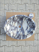 Calacatta Viola Marble Oval Shape Above Vanity Bathroom Sink (W)14" (L)18" (H)5" Calacatta Viola Marble Oval Shape Above Vanity Bathroom Sink (W)14" (L)18" (H)5"