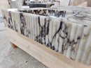 Calacatta Viola Marble Wall-mount Bathroom Vanity Ribbed Textured Front (W)18" (L)32" (H)6" Calacatta Viola Marble Wall-mount Bathroom Vanity Ribbed Textured Front (W)18" (L)32" (H)6"