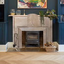 Cappuccino Beige Marble Hand-carved Art Deco Fireplace Mantel Polished (W)70" (L)74" Cappuccino Beige Marble Hand-carved Art Deco Fireplace Mantel Polished (W)70" (L)74"