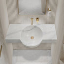 Carrara White Marble Above-vanity Wall-mount Bathroom Sink (W)16" (L)36" (H)5" Carrara White Marble Above-vanity Wall-mount Bathroom Sink (W)16" (L)36" (H)5"