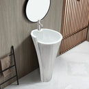 Carrara White Marble Stand-alone Designer Pedestal Bathroom Sink (W)16.5" (L)16.5" (H)36" Carrara White Marble Stand-alone Designer Pedestal Bathroom Sink (W)16.5" (L)16.5" (H)36"