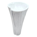Carrara White Marble Stand-alone Designer Pedestal Bathroom Sink (W)16.5" (L)16.5" (H)36" Carrara White Marble Stand-alone Designer Pedestal Bathroom Sink (W)16.5" (L)16.5" (H)36"
