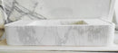 Carrara White Marble Wall-mount Bathroom Vanity Ribbed Textured Front (W)16" (L)38" (H)6" Carrara White Marble Wall-mount Bathroom Vanity Ribbed Textured Front (W)16" (L)38" (H)6"