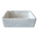 Carrara White Marble Wall-mount Bathroom Sink Ribbed Textured (W)16" (W)24" (H)6" Carrara White Marble Wall-mount Bathroom Sink Ribbed Textured (W)16" (W)24" (H)6"