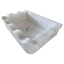 Carrara White Marble Rectangular Wall-mount Wavy Edges Bathroom Sink (W)16" (L)24" (H)6" Carrara White Marble Rectangular Wall-mount Wavy Edges Bathroom Sink (W)16" (L)24" (H)6"