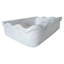 Carrara White Marble Rectangular Wall-mount Wavy Edges Bathroom Sink (W)16" (L)24" (H)6" Carrara White Marble Rectangular Wall-mount Wavy Edges Bathroom Sink (W)16" (L)24" (H)6"
