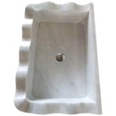 Carrara White Marble Rectangular Wall-mount Wavy Edges Bathroom Sink (W)16" (L)24" (H)6" Carrara White Marble Rectangular Wall-mount Wavy Edges Bathroom Sink (W)16" (L)24" (H)6"