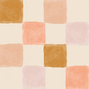 Artisan Checkered Wallpaper - Warm Terracotta and Mustard Tones Artisan Checkered Wallpaper - Warm Terracotta and Mustard Tones