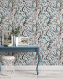 Blue Chinoiserie Birds Wallpaper Blue Chinoiserie Birds Wallpaper