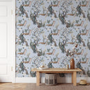 Chinoiserie Peacock Pattern on Blue Background Wallpaper Chinoiserie Peacock Pattern on Blue Background Wallpaper