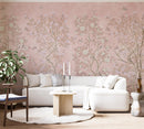 Blush Pink Chinoiserie Wallpaper Mural Peel and Stick Blush Pink Chinoiserie Wallpaper Mural Peel and Stick