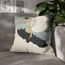 "Fairy Riding a Bat" Throw Pillow "Fairy Riding a Bat" Throw Pillow