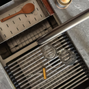 Zeek 32" Workstation Double Bowl Gunmetal Matte Black Undermount / Drop-In Kitchen Sink With Accessories PVD Nano Tech Coating ENZO ZW-B509 Zeek 32" Workstation Double Bowl Gunmetal Matte Black Undermount / Drop-In Kitchen Sink With Accessories PVD Nano Tech Coating ENZO ZW-B509