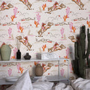Whimsical Cowgirl Rodeo Wallpaper - Peel and Stick Western Wallpaper Whimsical Cowgirl Rodeo Wallpaper - Peel and Stick Western Wallpaper