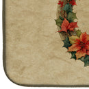 Affenpinscher Christmas Flowers Dish Drying Mat Affenpinscher Christmas Flowers Dish Drying Mat