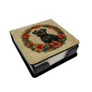 Affenpinscher Christmas Flowers PU Leather Note Paper Holder Affenpinscher Christmas Flowers PU Leather Note Paper Holder