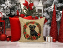 Affenpinscher Christmas Flowers Throw Pillow Affenpinscher Christmas Flowers Throw Pillow