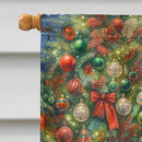 Bluetick Hound and Santa Claus House Flag Bluetick Hound and Santa Claus House Flag