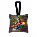 Bluetick Hound and Santa Claus Hanging Square Fabric Ornament 3.5 × 3.5 Bluetick Hound and Santa Claus Hanging Square Fabric Ornament 3.5 × 3.5