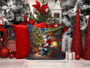Bluetick Hound and Santa Claus Throw Pillow - 14x14 Decorative Pillow β Art for Your Home & Patio Bluetick Hound and Santa Claus Throw Pillow - 14x14 Decorative Pillow β Art for Your Home & Patio