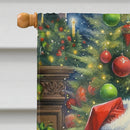 Bluetick Hound and Santa Claus House Flag Bluetick Hound and Santa Claus House Flag