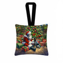 Bluetick Hound and Santa Claus Hanging Square Fabric Ornament 3.5 × 3.5 Bluetick Hound and Santa Claus Hanging Square Fabric Ornament 3.5 × 3.5