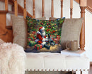 Bluetick Hound and Santa Claus Throw Pillow - 14x14 Decorative Pillow β Art for Your Home & Patio Bluetick Hound and Santa Claus Throw Pillow - 14x14 Decorative Pillow β Art for Your Home & Patio