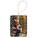 Border Collie and Santa Claus Porcelain Ornament Border Collie and Santa Claus Porcelain Ornament