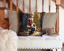 Border Collie and Santa Claus Throw Pillow - 14x14 Decorative Pillow β Art for Your Home & Patio Border Collie and Santa Claus Throw Pillow - 14x14 Decorative Pillow β Art for Your Home & Patio