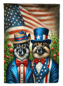 All American Norwegian Elkhound Garden Flag –  Dogs with American Flag Background by Caroline’s Treasures All American Norwegian Elkhound Garden Flag –  Dogs with American Flag Background by Caroline’s Treasures