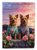 Australian Terrier Two Hearts House Flag Australian Terrier Two Hearts House Flag
