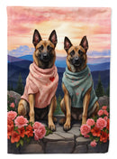Belgian Malinois Two Hearts Garden Flag β  Romantic Dog Pair with Sunset & Mountain Background Belgian Malinois Two Hearts Garden Flag β  Romantic Dog Pair with Sunset & Mountain Background