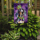 Bluetick Coonhound King of Mardi Gras Garden Flag - Vibrant Dog-Themed Yard Decor by Caroline's Treasures Bluetick Coonhound King of Mardi Gras Garden Flag - Vibrant Dog-Themed Yard Decor by Caroline's Treasures