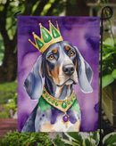 Bluetick Coonhound King of Mardi Gras Garden Flag - Vibrant Dog-Themed Yard Decor by Caroline's Treasures Bluetick Coonhound King of Mardi Gras Garden Flag - Vibrant Dog-Themed Yard Decor by Caroline's Treasures