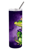 Alligator Mardi Gras Stainless Steel Skinny Tumbler Alligator Mardi Gras Stainless Steel Skinny Tumbler