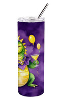 Alligator Mardi Gras Stainless Steel Skinny Tumbler Alligator Mardi Gras Stainless Steel Skinny Tumbler