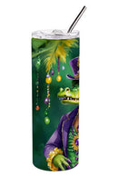 Alligator King of Mardi Gras Stainless Steel Skinny Tumbler Alligator King of Mardi Gras Stainless Steel Skinny Tumbler