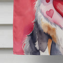 Australian Shepherd My Valentine House Flag Australian Shepherd My Valentine House Flag