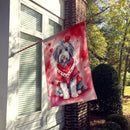 Bergamasco Sheepdog My Valentine House Flag Bergamasco Sheepdog My Valentine House Flag