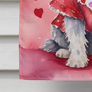 Bergamasco Sheepdog My Valentine House Flag Bergamasco Sheepdog My Valentine House Flag