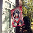 Bernedoodle My Valentine House Flag Bernedoodle My Valentine House Flag