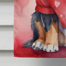 Bernese Mountain Dog My Valentine House Flag Bernese Mountain Dog My Valentine House Flag