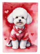 Bichon Frise My Valentine House Flag Bichon Frise My Valentine House Flag