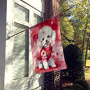 Bichon Frise My Valentine House Flag Bichon Frise My Valentine House Flag