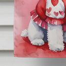 Bichon Frise My Valentine House Flag Bichon Frise My Valentine House Flag