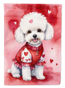 Bichon Frise My Valentine House Flag Bichon Frise My Valentine House Flag