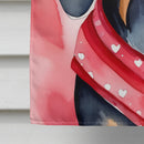 Black and Tan Coonhound My Valentine House Flag Black and Tan Coonhound My Valentine House Flag