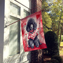 Black Poodle My Valentine House Flag Black Poodle My Valentine House Flag