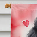 Black Poodle My Valentine House Flag Black Poodle My Valentine House Flag