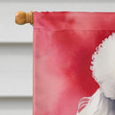 White Poodle My Valentine House Flag White Poodle My Valentine House Flag